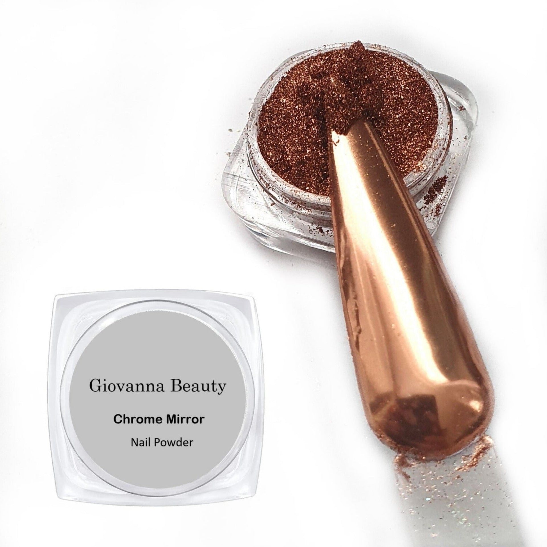Rose Gold Chrome Pigment, Rose Gold Chrome Nail Powder for Professionals