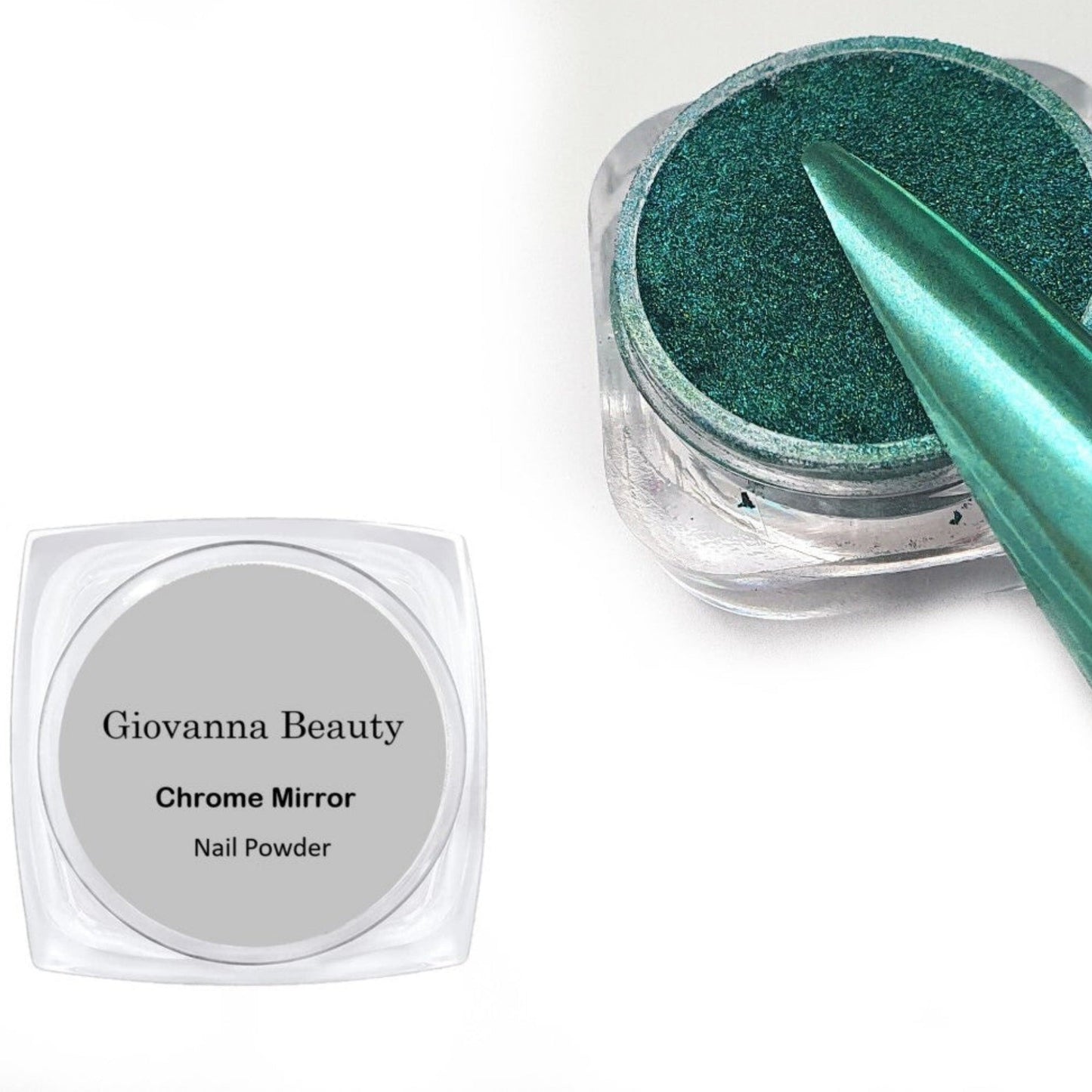 DARK MINT CHROME NAIL POWDER