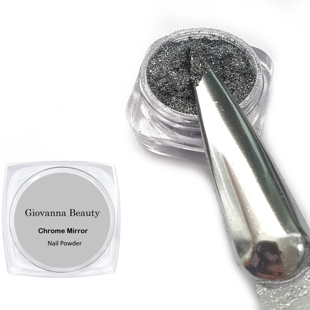 SILVER CHROME NAIL POWDER